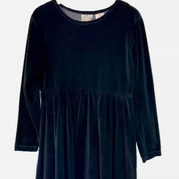 Vintage Black Velour Dress small by Erika midi Y2K gorgeous - Picture 3 of 7